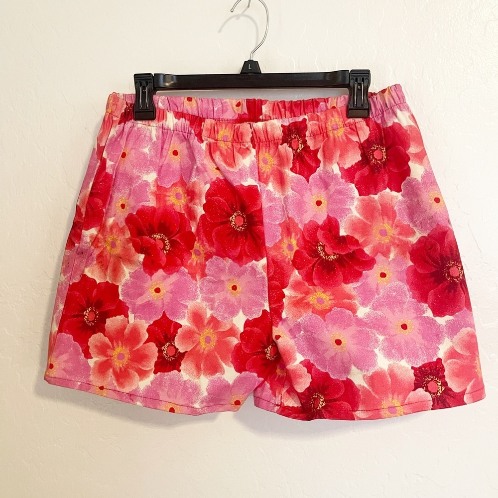 Donna Nicole Sparkly Floral Shorts Size L
